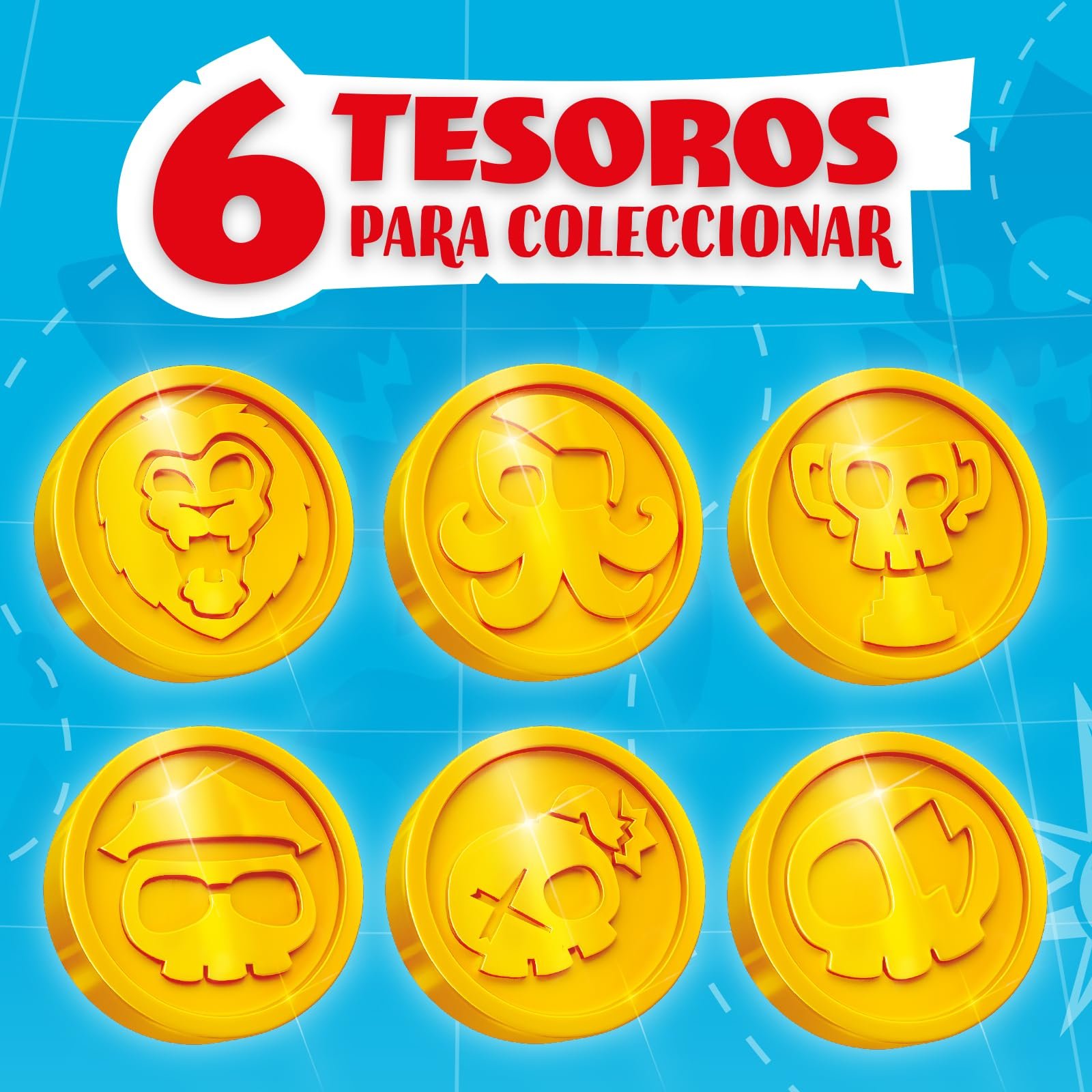 Игровая Фигурка PIRATIX ADVENTURE WORLD Golden Treasure Series Gold Pack The Rebels Crew, 5 Piratix Сюрприз, 1 Эксклюзивное Сокровище, 1 Эксклюзивный Флаг, 1 Подиум, 6 Аксессуаров, Капитан Golden Ollie, фото №6