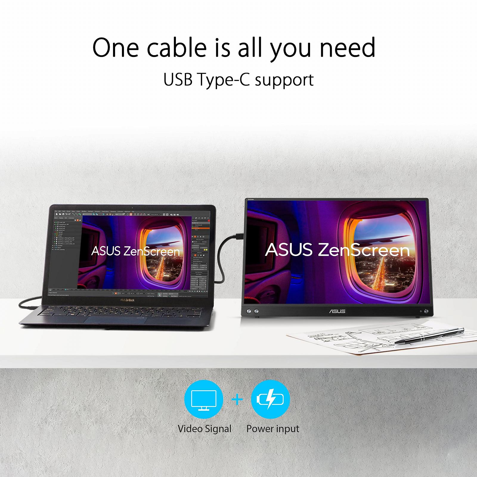 Монітор портативний 15.6" ASUS ZenScreen MB16AHV Full HD IPS 60 Гц, фото №2