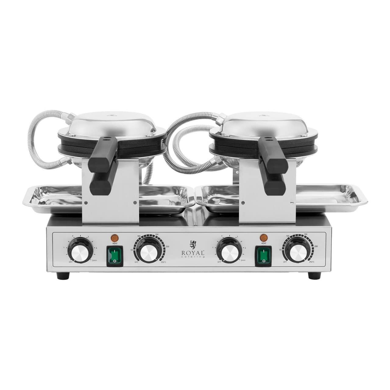 Вафельниця Royal Catering Bubble RCWM-2800-B 2 x 1400 Вт 50-250 °C Таймер: 0-5 хв, фото №6