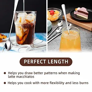 Ложка для лате макіато, Набір з 8 штук, 19.5 см, Довга synthetic.ua - Фото 1