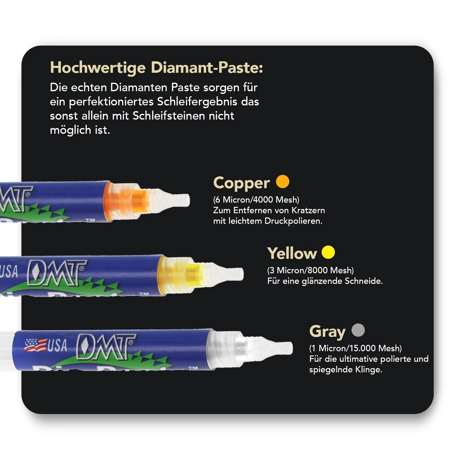 Набір алмазних паст DMT DPK Dia-Paste 13 та 6 мікрон Мультиколор, фото №3