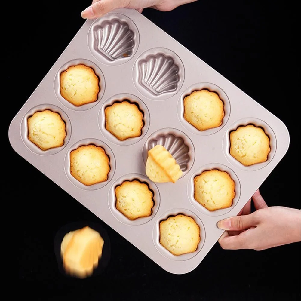 Форма для мадлен CANDeal на 12 ячеек антипригарная в форме ракушек Champagne Gold, фото №3 Форма для мадлен CANDeal на 12 ячеек антипригарная в форме ракушек Champagne Gold, фото №3