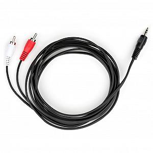 Кабели мультимедийные Vinga Jack 3.5mm M to 2xRCA 3 m VCPDCJ35MRCA23BK - Фото 1