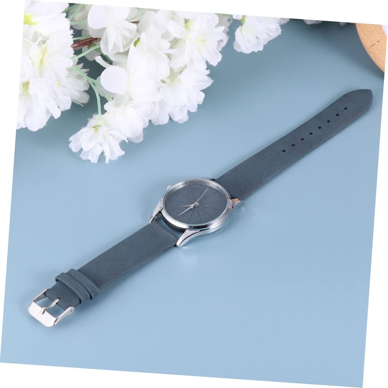 Кварцовий Годинник Beaupretty Жіночий Тонкий Шкіряний Ремінець Мінімалістичний Дизайн Синій, фото №3