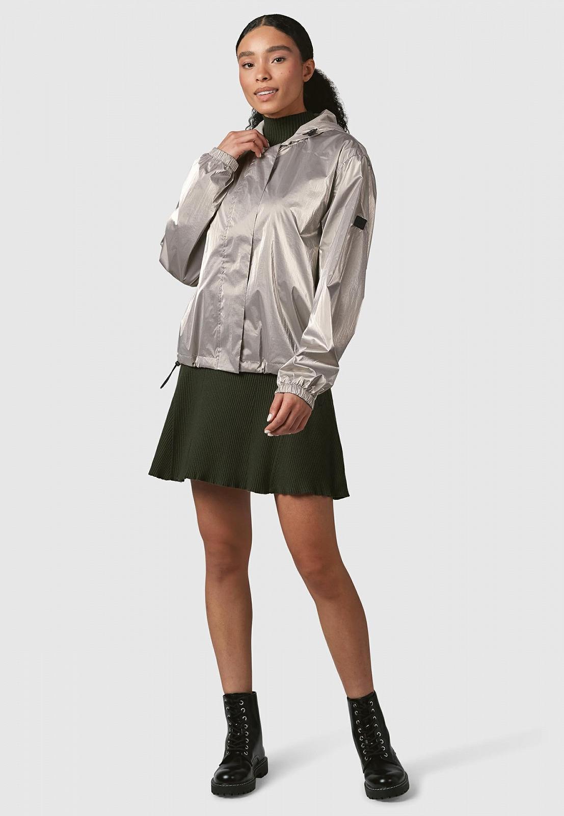 Куртка-бомбер Ragwear Cezanna Shine YOUMODO Легкая женская переходная куртка-бомбер светоотражающая Oversize с капюшоном, металлический вид, фото №2