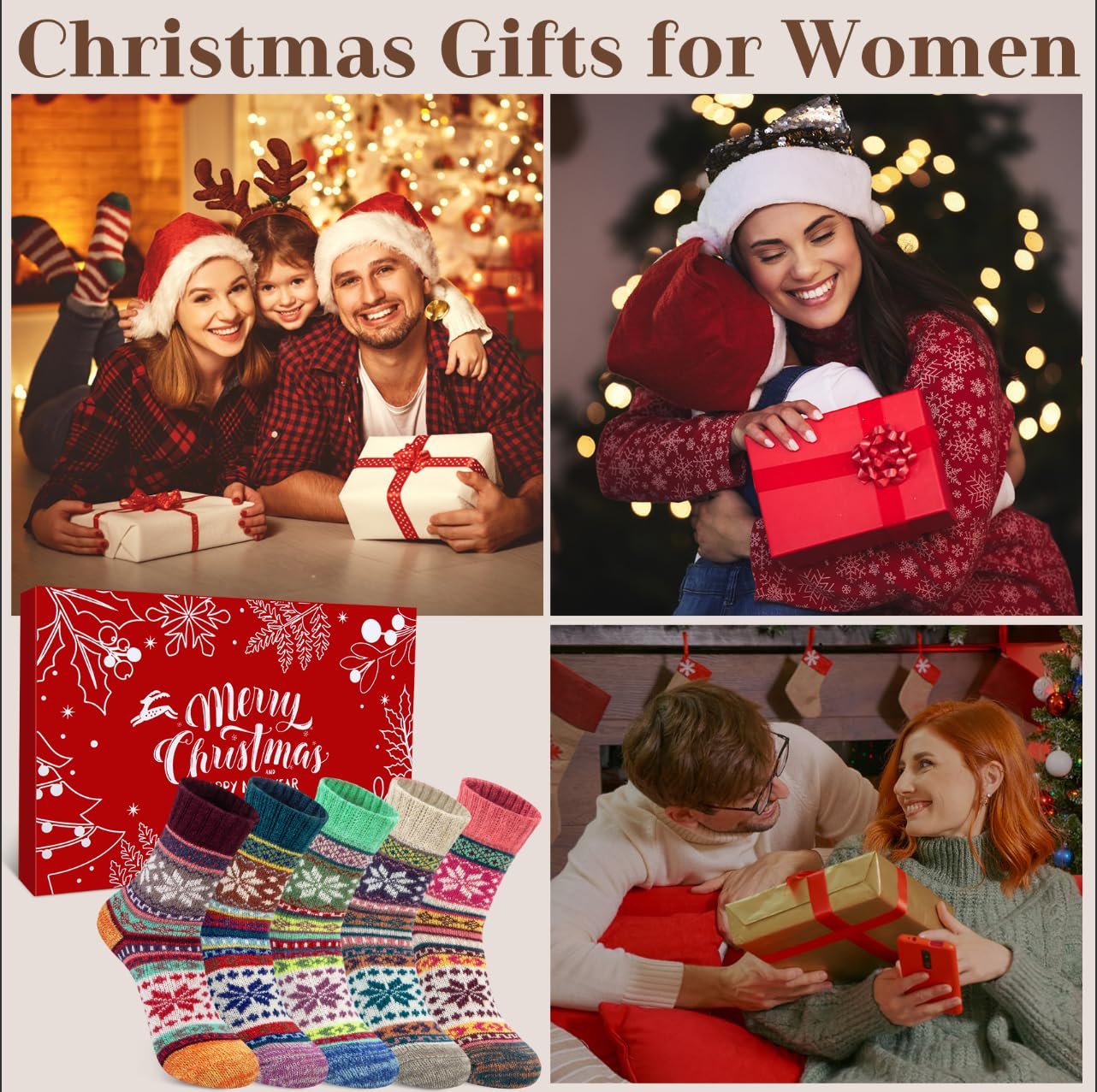 Носки Термоноски из толстой мериносовой шерсти Женские теплые носки Женские Рождественские Зимние Носки для походов на открытом воздухе 36-42, фото №2