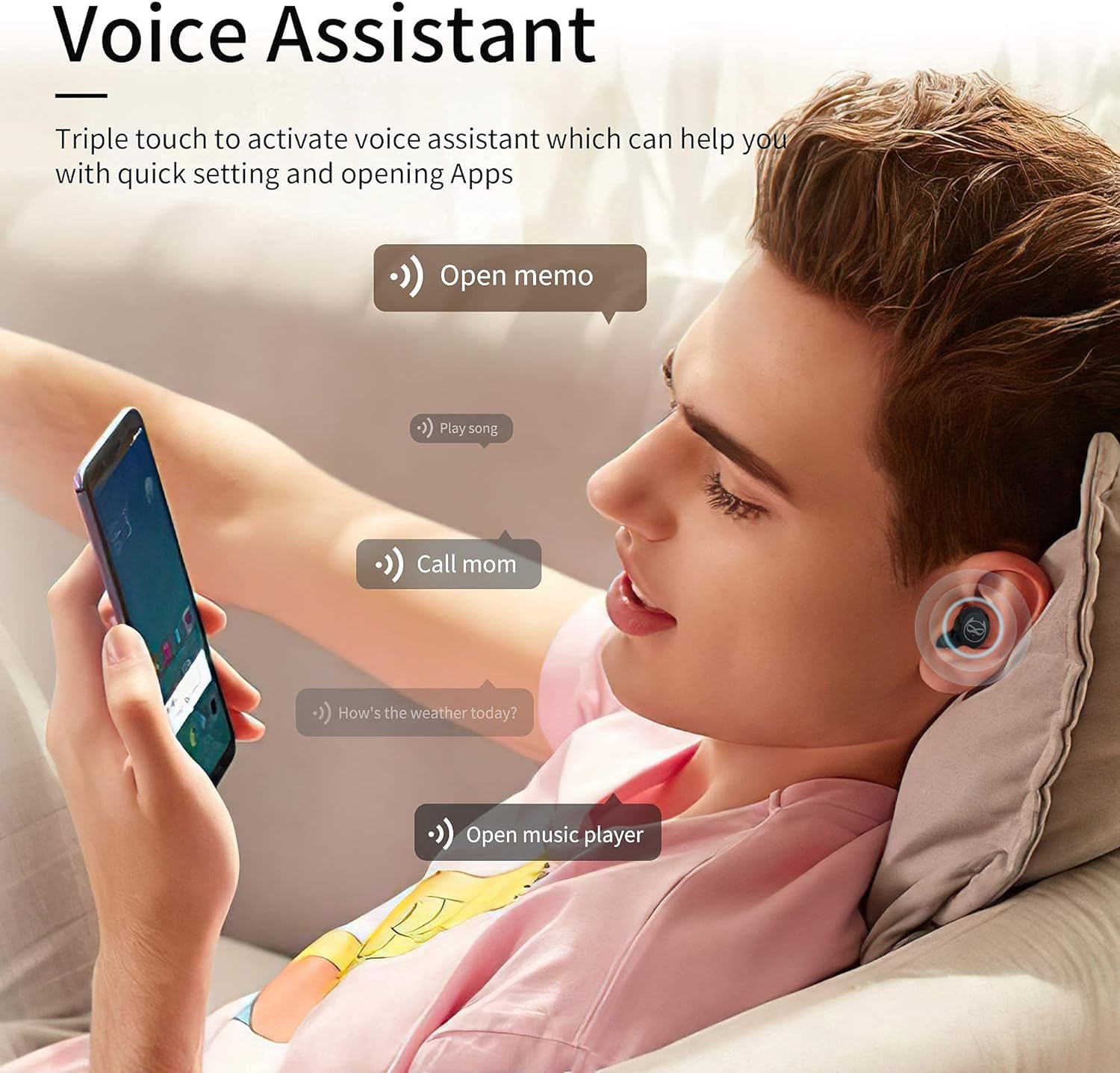 Навушники Togetface In-Ear Bluetooth 5.0 для дітей з мікрофоном та зарядним футляром Водонепроникний Сенсорне управління, фото №6