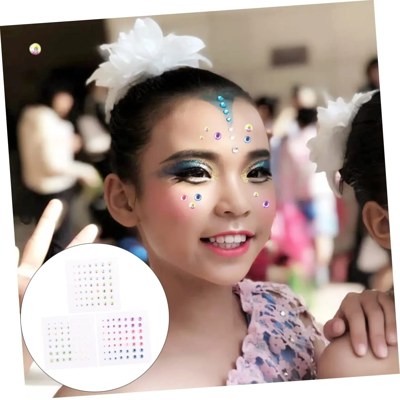 Стрази Самоклеючі NUOBESTY 18 аркушів Різні форми та кольори, фото №9