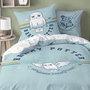 Постільна білизна Harry Potter MTOnlinehandel Owl Hedwig 135 x 200 cm, 80 x 80 cm Синій - Фото 1