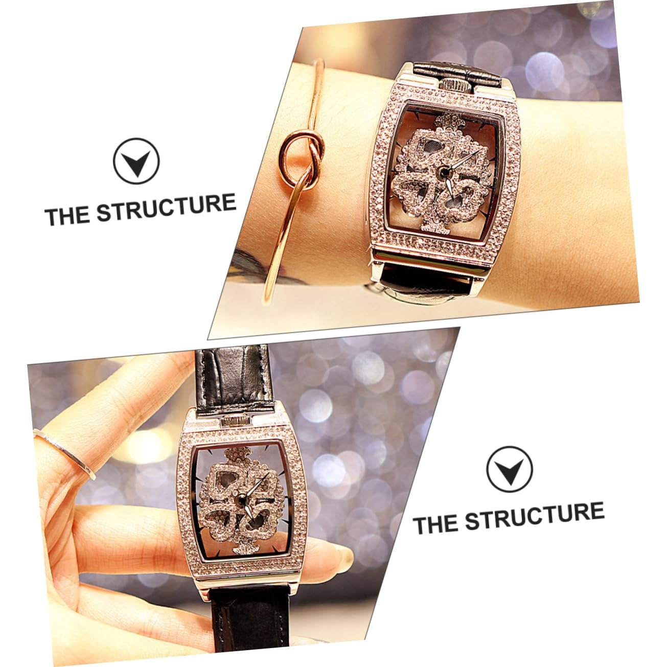 Жіночий годинник Healvian Шкіра Чорний, фото №9 Жіночий годинник Healvian Шкіра Чорний, фото №9