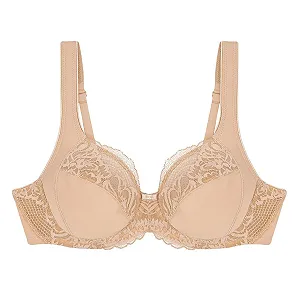 Бюстгальтер Triumph Modern Lace+Cotton W02 80D Нейтральний бежевий synthetic.ua - Фото 1