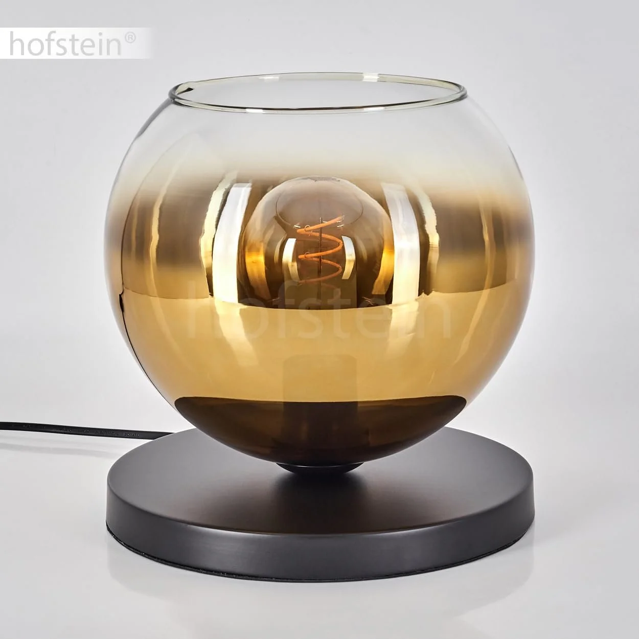 Настільна лампа Koyoto Метал/Скло 25 см E27 Чорний/Золотий/Прозорий, фото №9