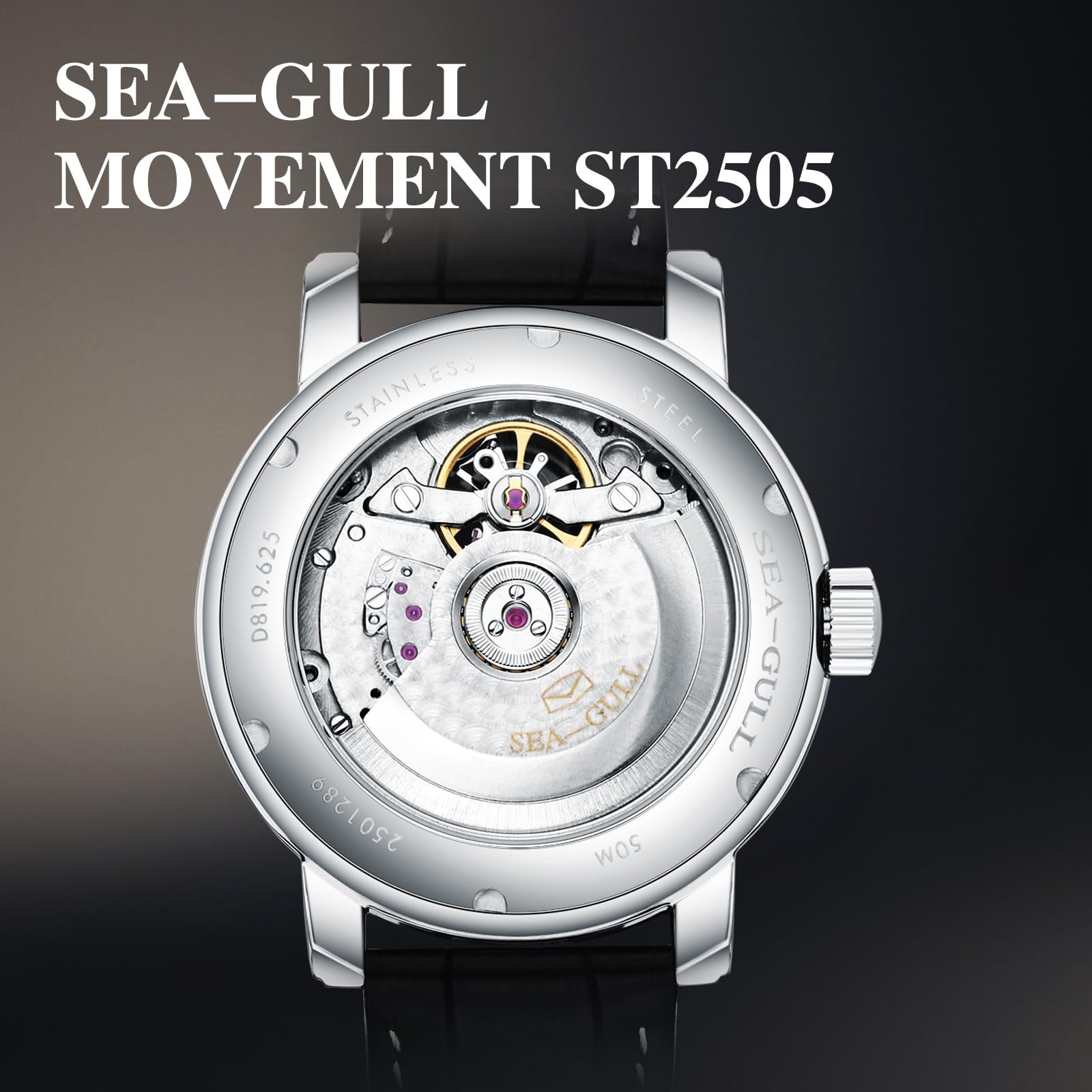 SEA-GULL 2021 Чоловічий годинник Seagull Hollow Automatic Mechanical Watch Calendar Potential Multifunctional Flywheel Business Watches, фото №5