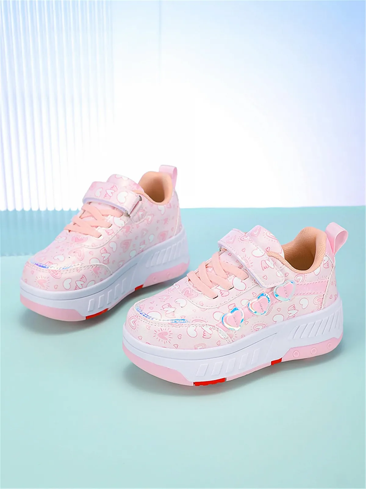 Кроссовки на колесиках для девочек и мальчиков, роликовые кроссовки с 4 колесиками, раздвижные кроссовки 2-в-1, Кроссовки для скейтборда, фото №7