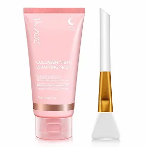 Нічна маска для обличчя Collagen, 75 мл, органічна колагенова маска для обличчя, антивікова, глибоке зволоження - Фото 1