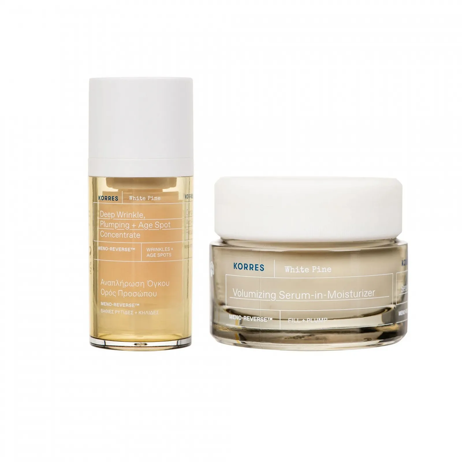 Набір для догляду за обличчям KORRES White Pine 2-Step Meno Reverse, Згладжуючий концентрат 15 мл та Денний крем 40 мл, фото №2