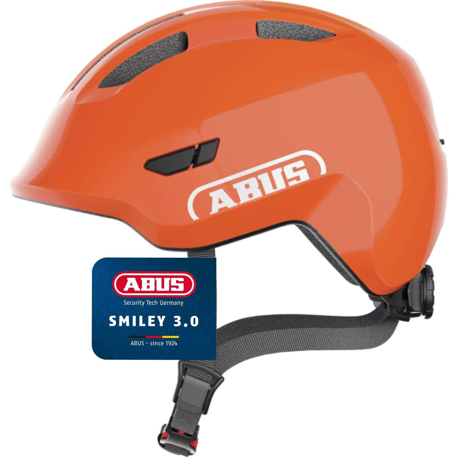 Дитячий Велосипедний Шолом ABUS Smiley 3.0 Поглиблена Посадка Orange Shiny Розмір S: 45–50 см, фото №1