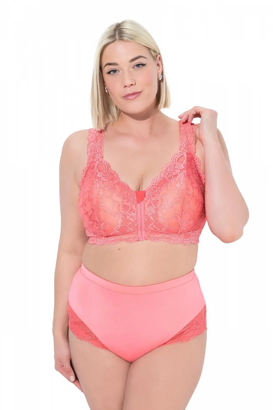 Мереживний бралетт на блискавці Ulla Popken 806669 Plus Size без кісточок, фото №1 Мереживний бралетт на блискавці Ulla Popken 806669 Plus Size без кісточок, фото №1
