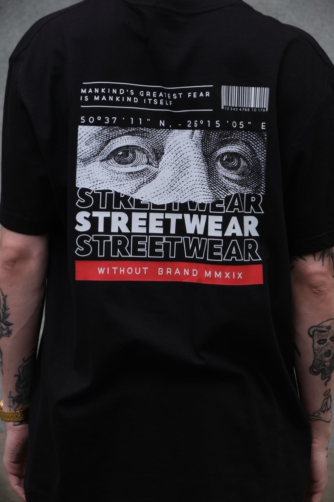 Оверсайз футболка з принтом Without streetwear black, фото №4 Оверсайз футболка з принтом Without streetwear black, фото №4
