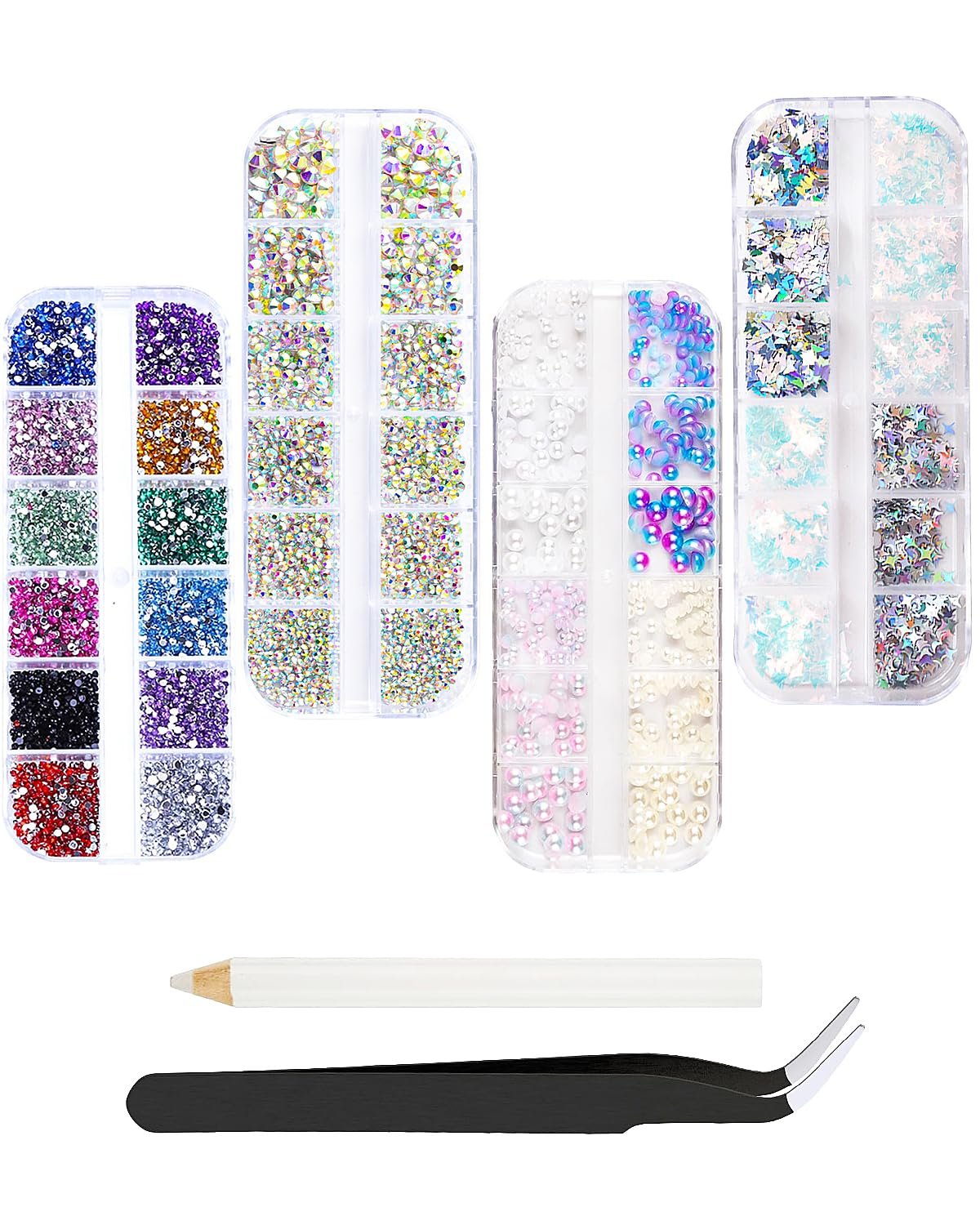 Стразы для ногтей Жемчуг Полукруглые Стразы для ногтей, Блестки, AB Хрустальные Стразы, фото №1