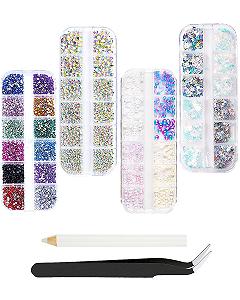 Стразы для ногтей Жемчуг Полукруглые Стразы для ногтей, Блестки, AB Хрустальные Стразы - Фото 1