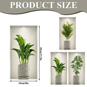 Наклейки на стену Plants 3D Effect 45 x 23 см 3 шт Зеленые synthetic.ua - Фото 1