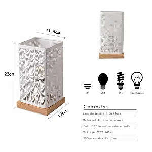 Настільна лампа OuXean Modern металева дерев'яна E27 60W White synthetic.ua - Фото 1