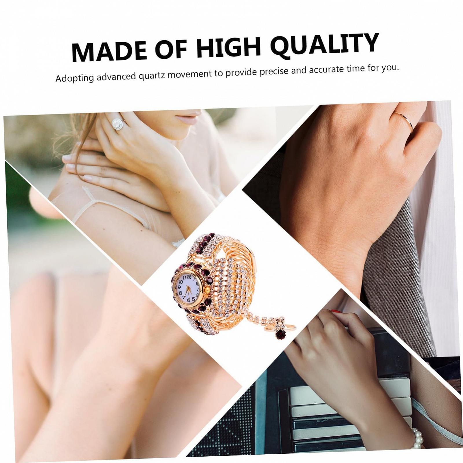 Женские часы Healvian Кварцевые с бриллиантовым набором Фиолетовый, фото №9