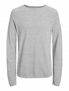 Джемпер JACK & JONES JJEHILL Чоловічий в'язаний, з круглим вирізом, базовий, з довгими рукавами, бавовняна сорочка synthetic.ua - Фото 1