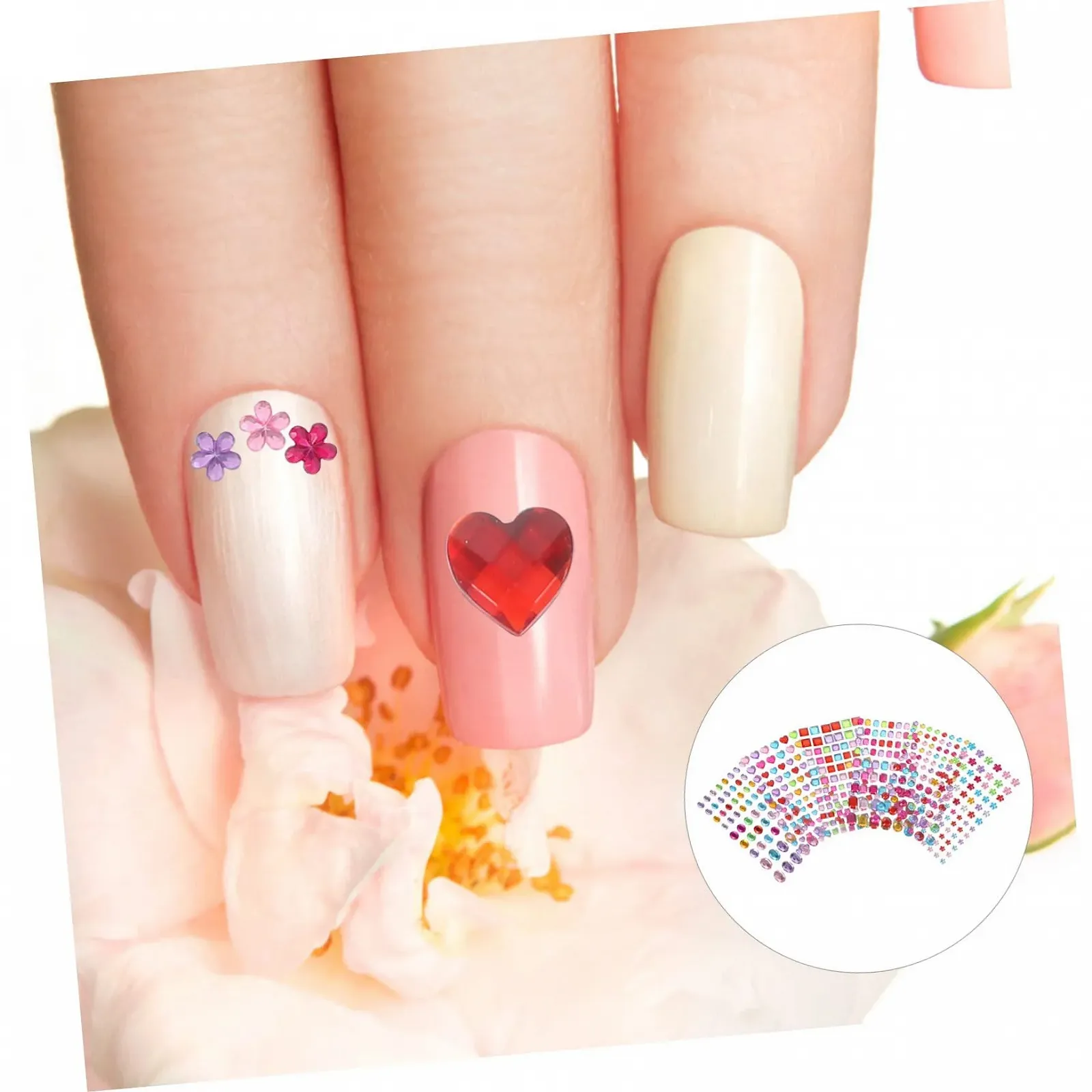 Самоклеющиеся кристаллы для лица 12 листов, блестящие камни для рукоделия, стразы для макияжа и украшений для мобильных телефонов, скрапбуков и творческих проектов, фото №9