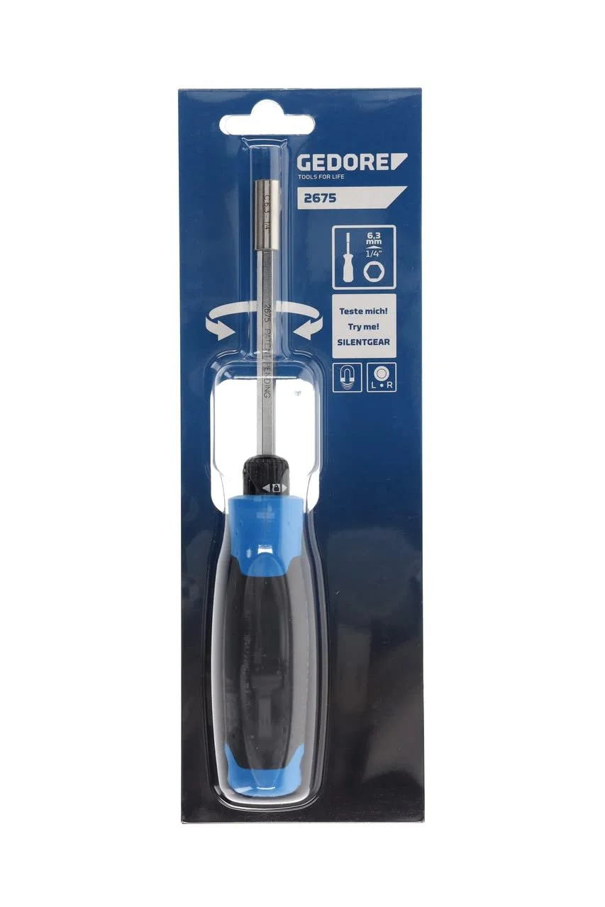 Реверсивна викрутка GEDORE SilentGear 2675 1/4 дюйма (25,4 мм) Blue, фото №6