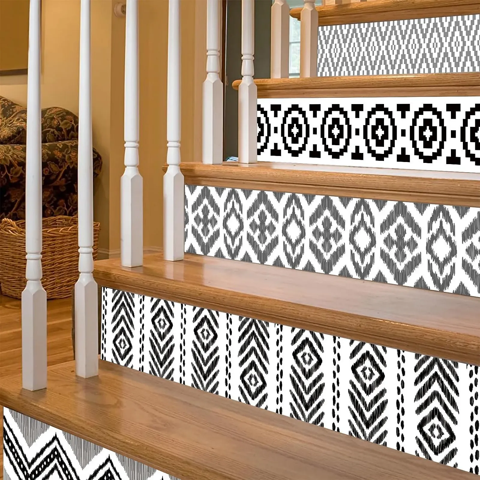 Наклейки для сходів CHDITB Vintage Набір 12 шт 18 x 100 см Самоклеюча, фото №6