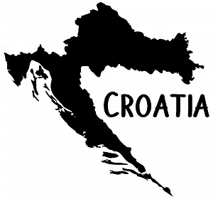 Наклейка на стіну Samunshi Croatia 60 x 57 см Black synthetic.ua - Фото 1