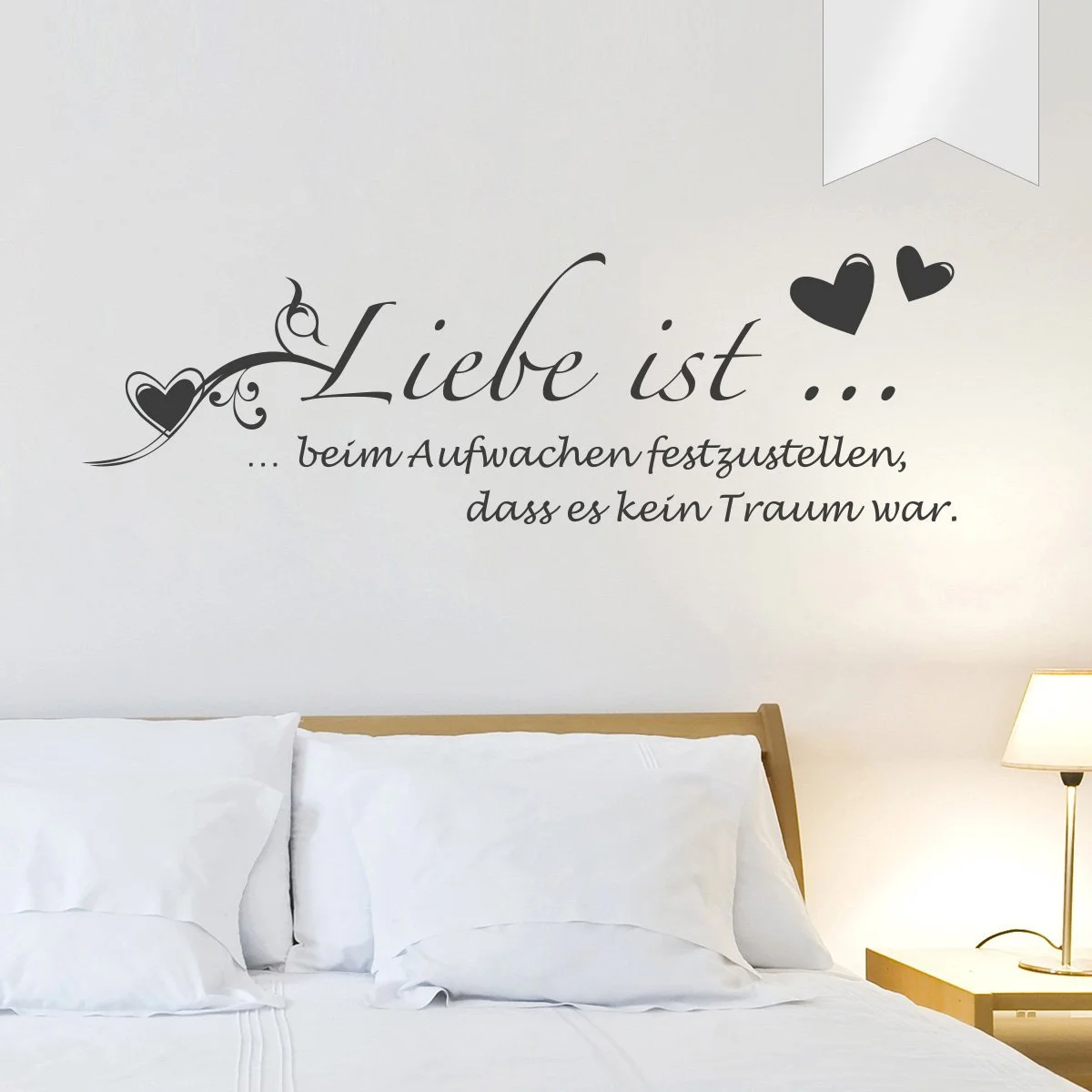 Наклейка на стену WANDKINGS "Liebe ist beim Aufwachen..." 110 x 35 cm Матовая стеклянная пленка, фото №1 Наклейка на стену WANDKINGS "Liebe ist beim Aufwachen..." 110 x 35 cm Матовая стеклянная пленка, фото №1