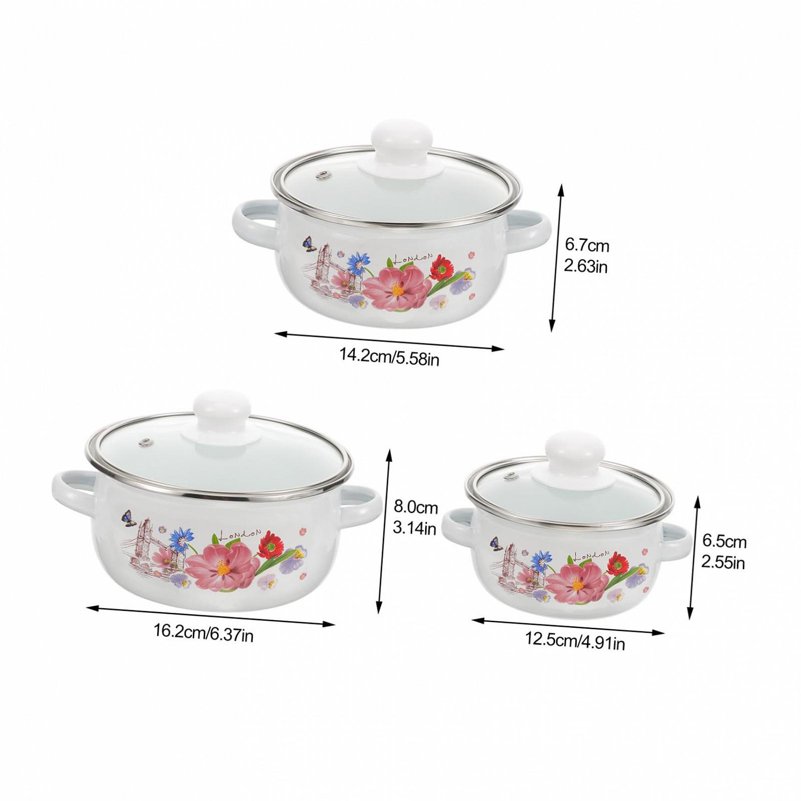 Набор кастрюль LIFKOME 3 шт. Эмалированный Wear-Resistant Tulip, фото №7 Набор кастрюль LIFKOME 3 шт. Эмалированный Wear-Resistant Tulip, фото №7