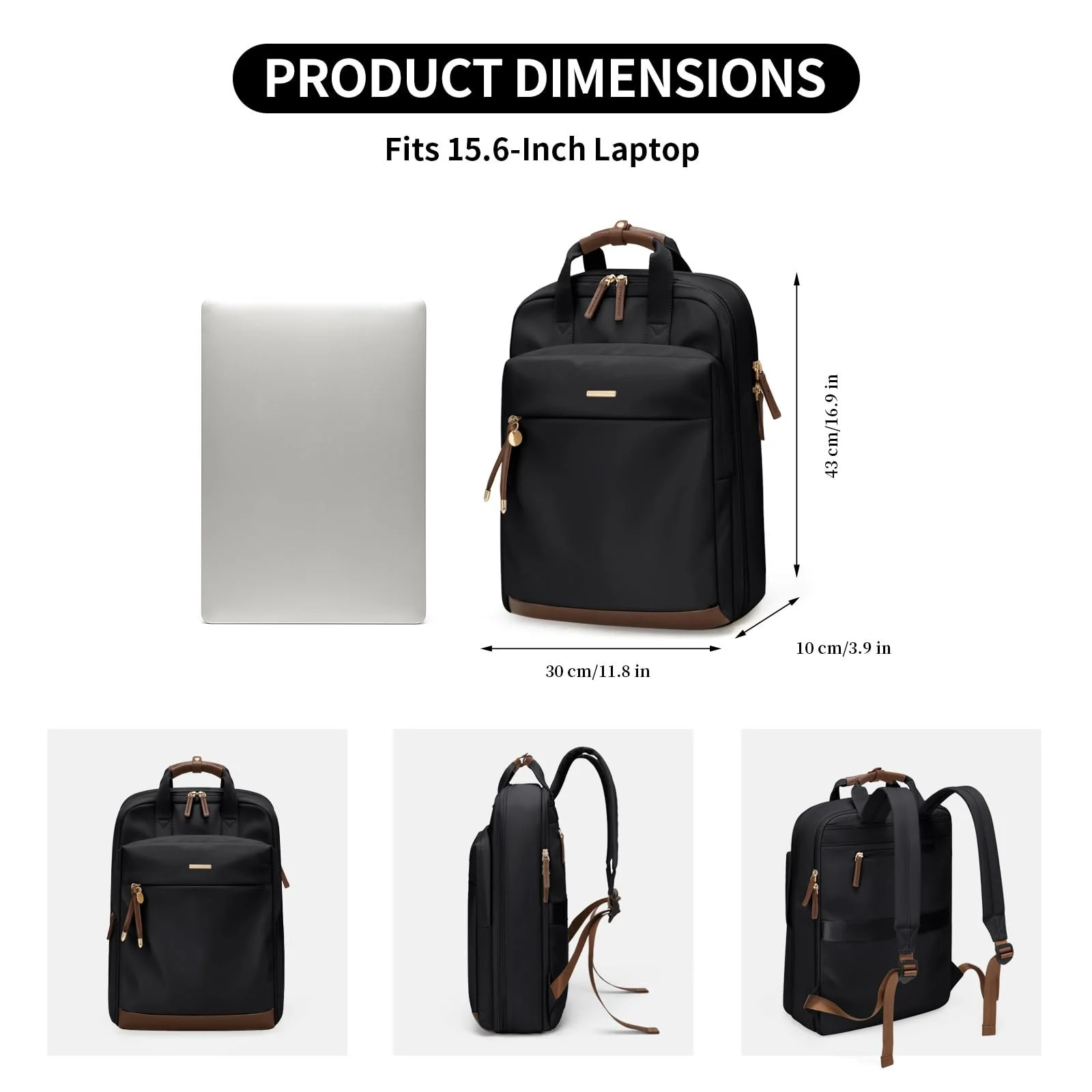 Рюкзак для ноутбука 15.6 дюйма Black, фото №4