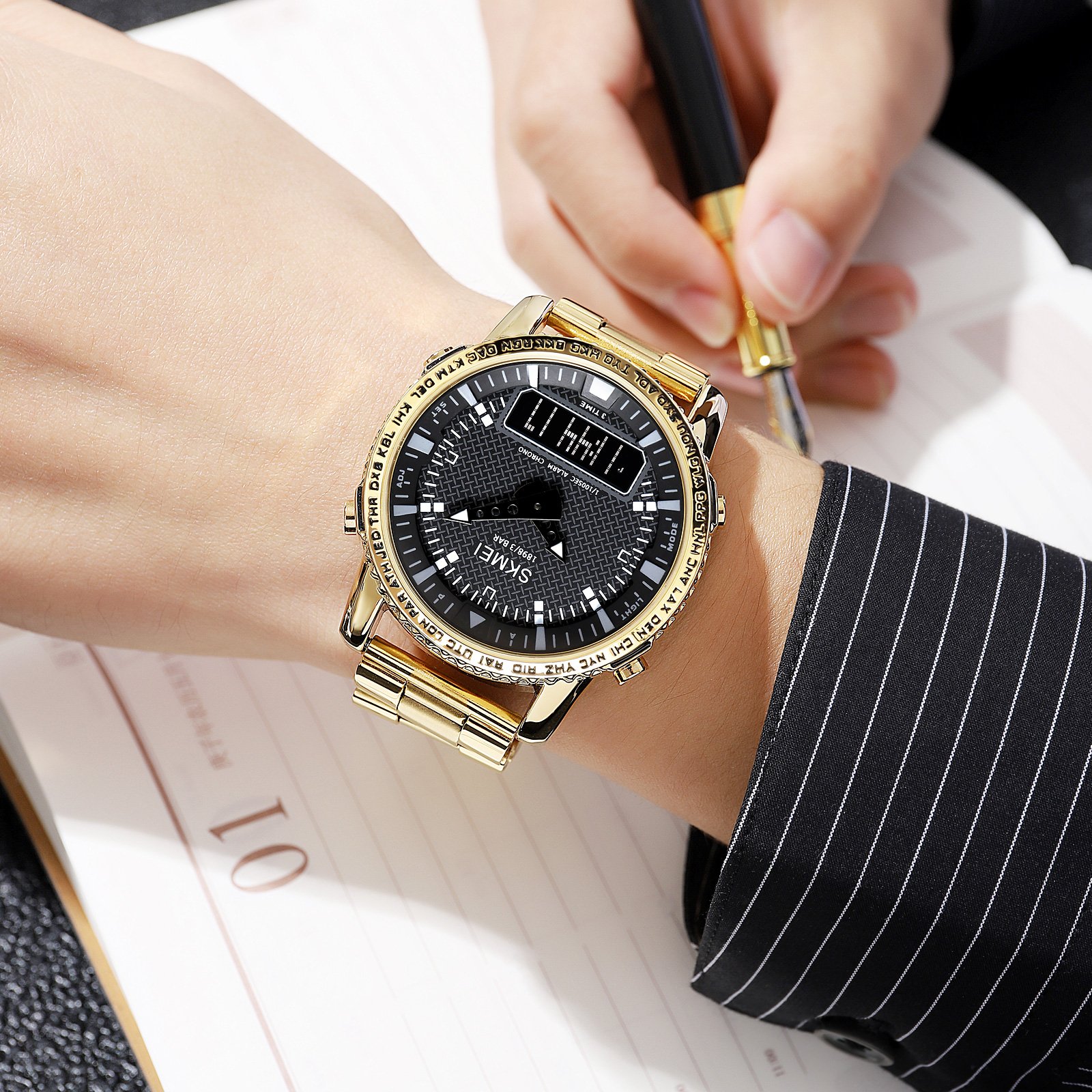 Годинник Skmei 1898GDBK Gold-Black SALE, фото №3