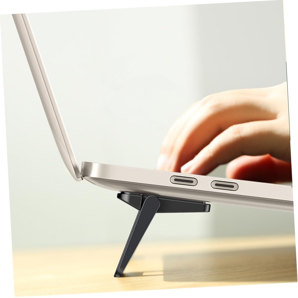 Підставка для ноутбука Міні NUOBESTY Складана, 2 шт., для ергономічної роботи, стабільна, нековзка, для дому, чорна, фото №8