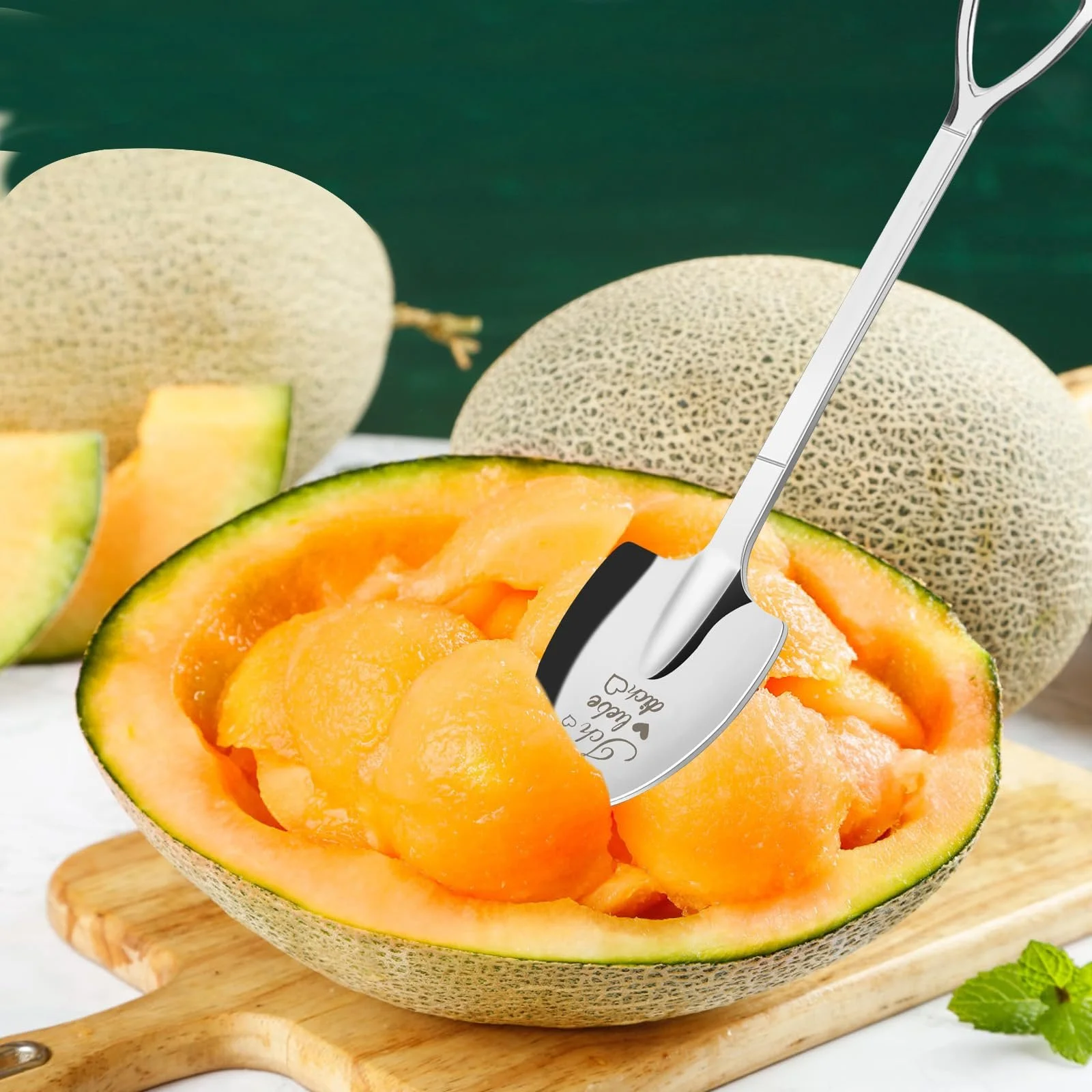 Ложка для морозива з гравіюванням Ice Cream Spoon, 2 x Нержавіюча сталь, для пар, фото №6