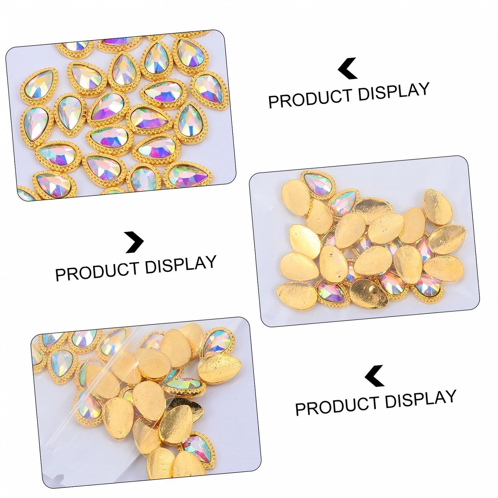 Стразы для ногтей 60 шт. в форме капли, рождественские драгоценные камни, хрустальные стразы, рождественские заклепки, кристаллы для ногтей из сплава, фото №8