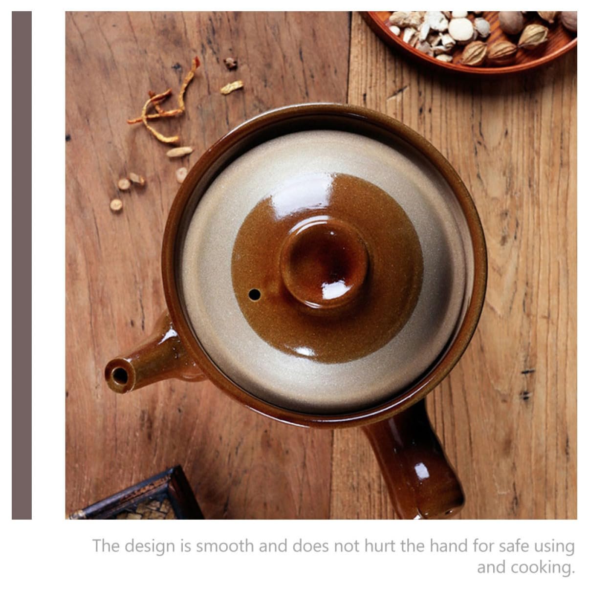 Горшок Cabilock китайский глиняный для приготовления пищи с ручкой термостойкий маленький, фото №5