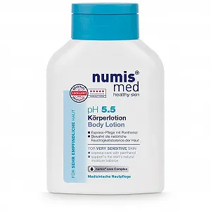 Лосьон для тела numis med pH 5.5 - Успокаивающий лосьон для тела для очень чувствительной и чувствительной кожи - Веганский уход за кожей без силиконов, парабенов и минерального масла - Лосьон (1 x 200 мл) - Фото 1