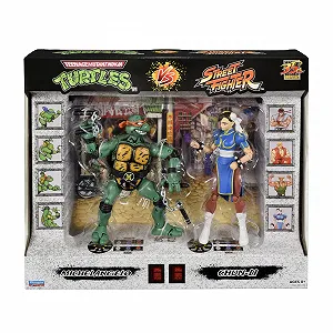 Набор фигурок Bandai Teenage Mutant Ninja Turtles x Street Fighter Mike VS Chun Li P81252 15 см - Фото 1