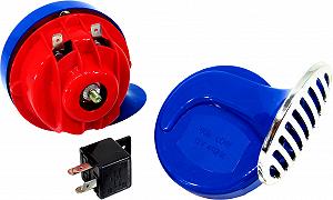 Сигнал равлик Elegant 12V червонo-синій хром 100 730 - Фото 1