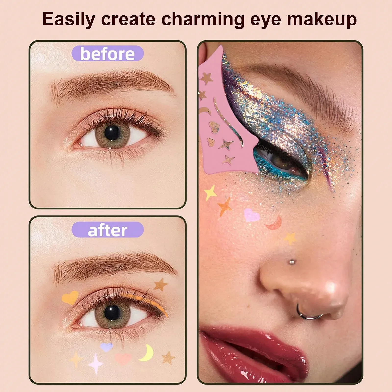 Инструмент для подводки глаз Moslalo Силиконовый Трафареты, фото №3