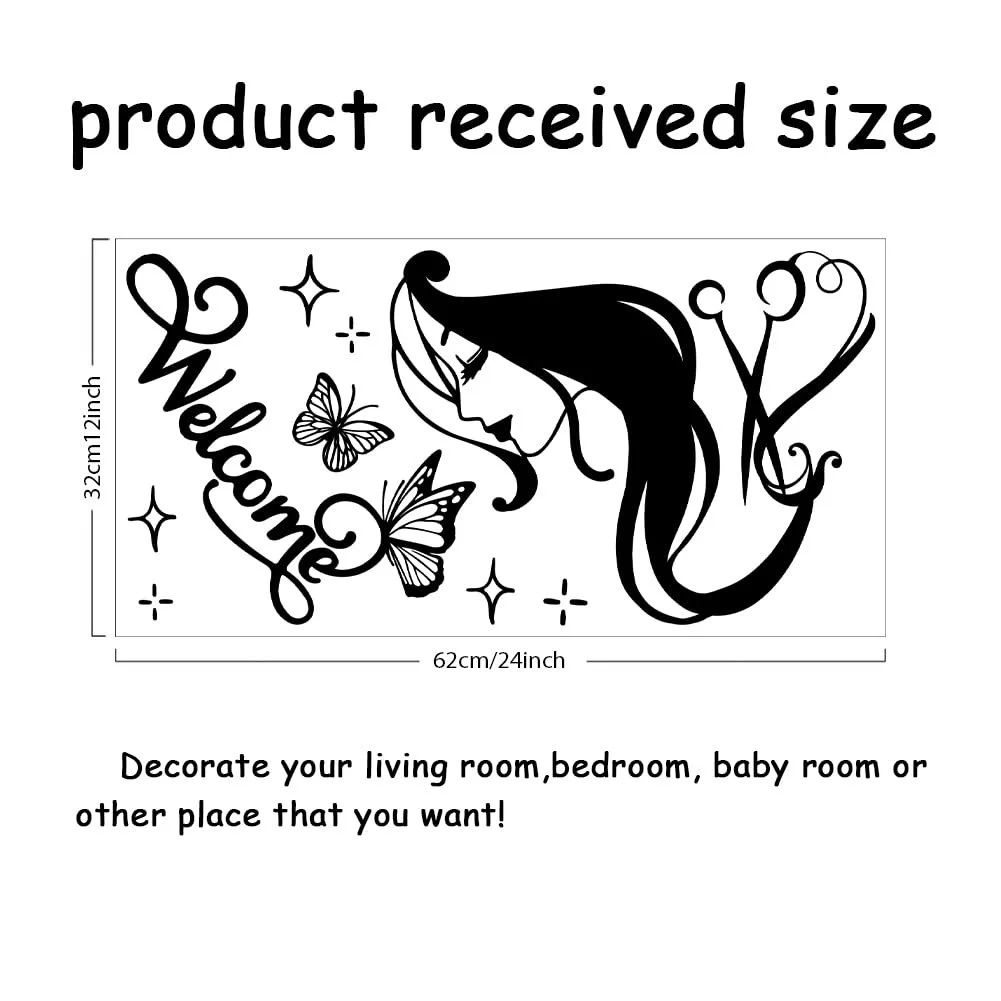 Наклейка на стіну SUPERDANT Hairdressing Salon Welcome 62 x 32 см Вінілова, фото №3