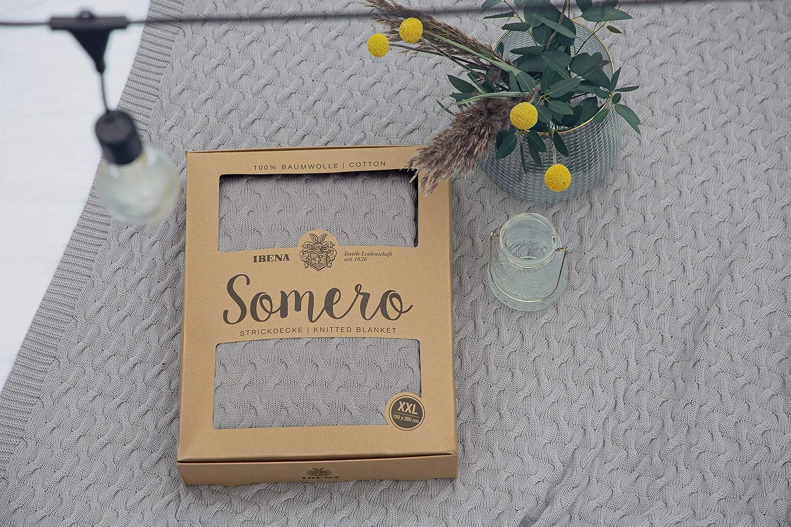 В'язана Покривало Ibena Somero 150 x 200 см - 100% бавовна, м'яка, тепла та придатна для прання, фото №5 В'язана Покривало Ibena Somero 150 x 200 см - 100% бавовна, м'яка, тепла та придатна для прання, фото №5