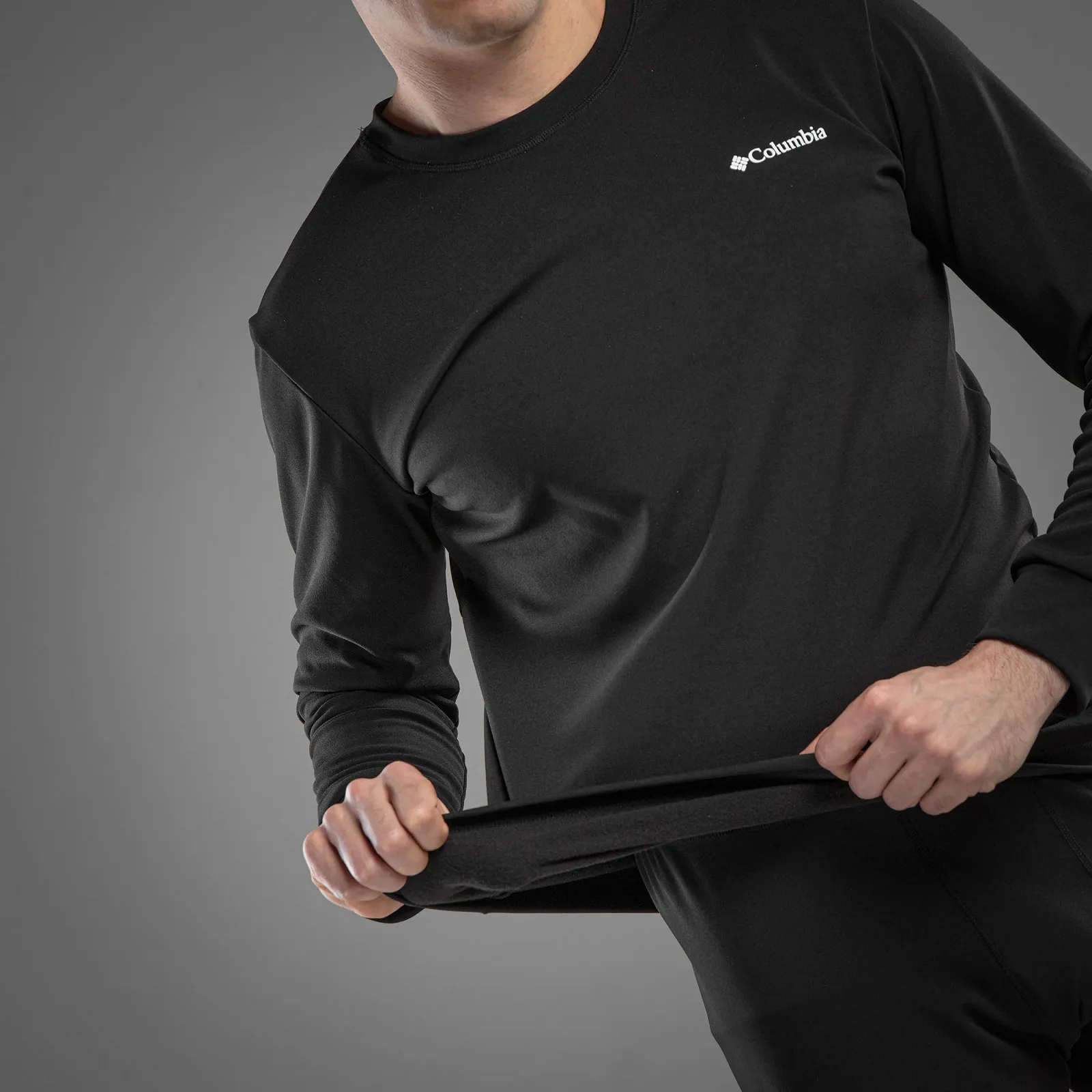 Чоловіча термобілизна Columbia чорний комплект зимовий на флісі, фото №3 Чоловіча термобілизна Columbia чорний комплект зимовий на флісі, фото №3