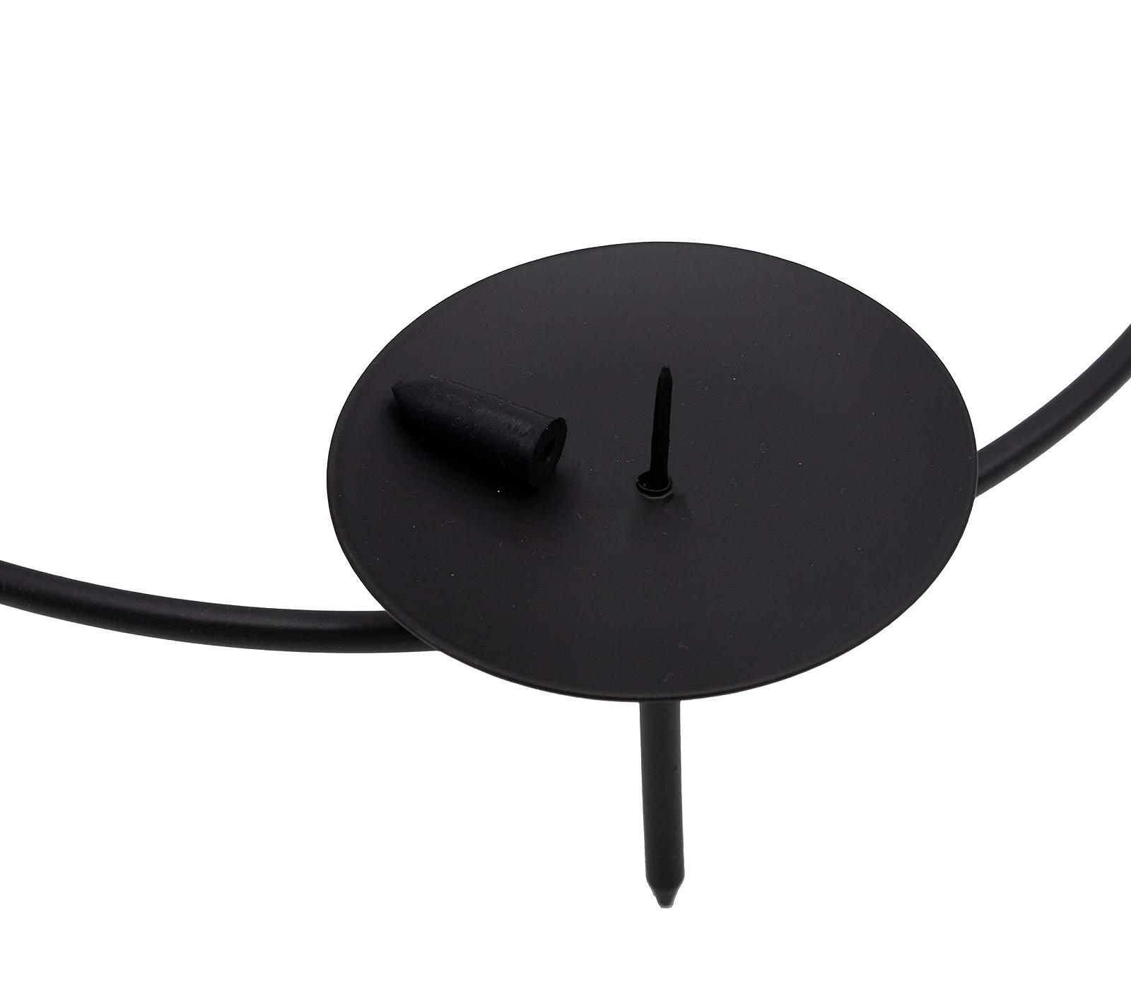 Подсвечник Black Round Подсвечник для столбовых свечей основание для венка тарелка подсвечник Elegant 1 2 3 4 Адвентский венок защита от шипов диаметр 25 см, фото №3