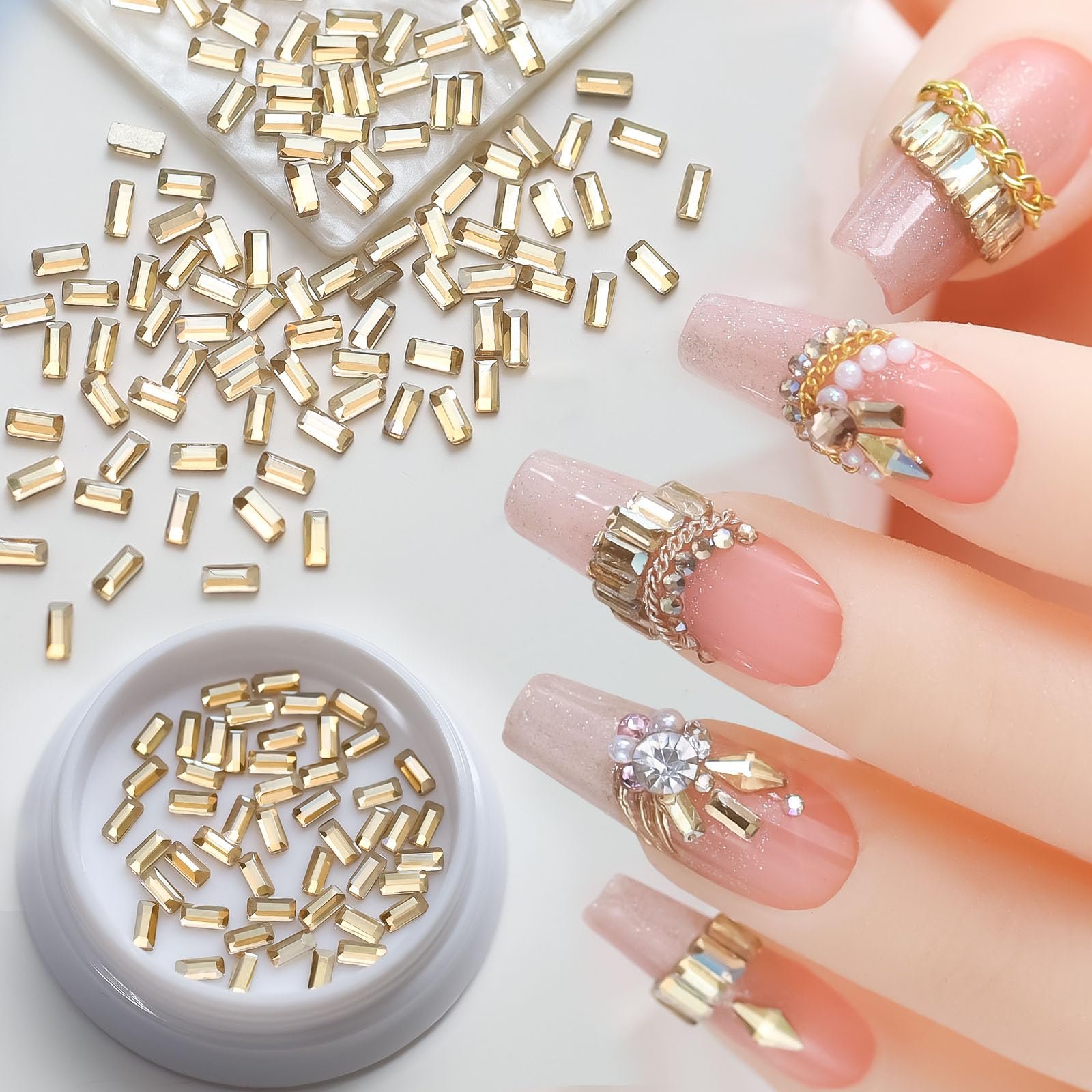 Хрустальные стразы Прямоугольные плоские стразы для ногтей, фото №8